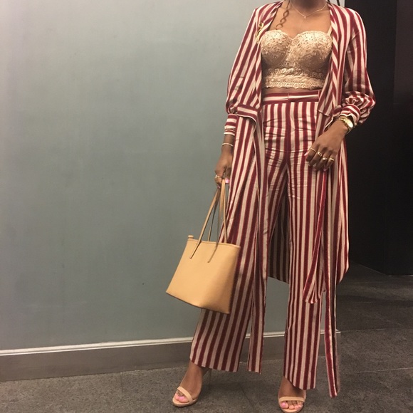 Zara Candy stripped Top & Bottom - Picture 3 of 4